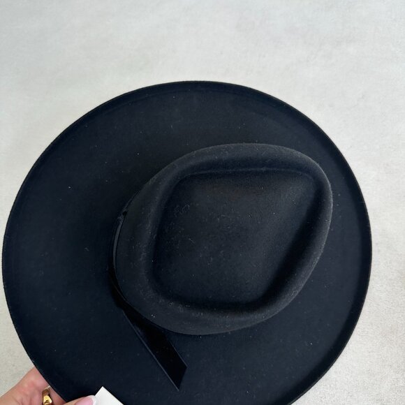 NWT Lack of Color Val Diamond Crown Wool Felt Fedora Hat Black Velvet Ribbon Ban main image 8